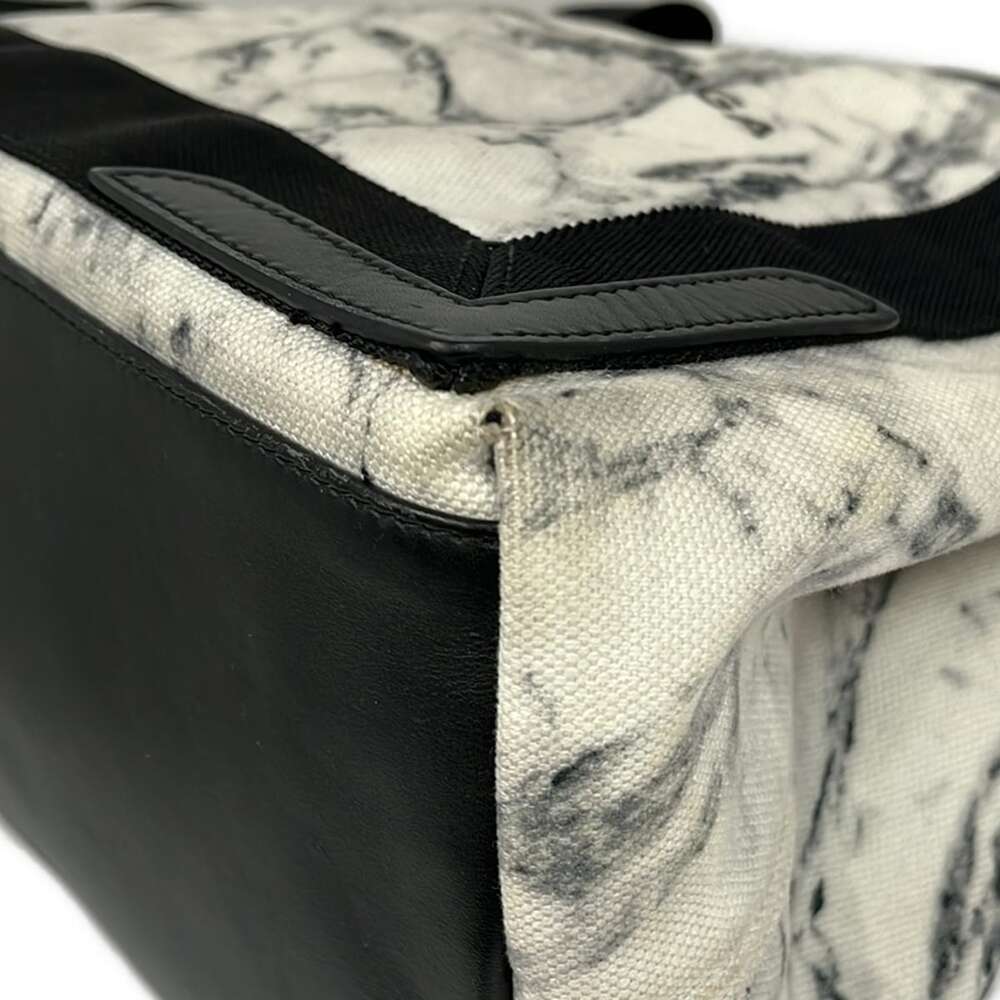 Balenciaga Navy Cabas S Tote Bag 339933 White Black Canvas Leather - Picture 6 of 12
